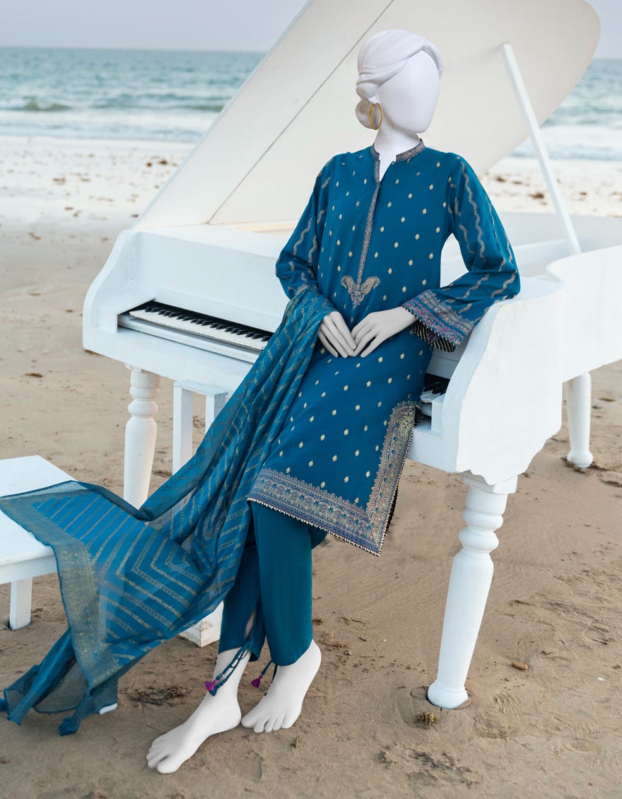 Blue Lawn 3 Piece Stitched Dress | Jlawn-S-23-158