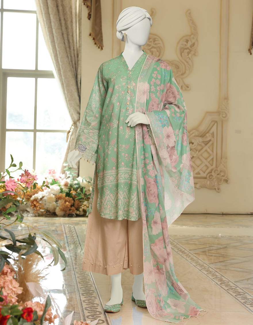 Green Lawn Unstitched 2 Piece Dress | Jlawn-S-Jds-23-1023 Defne