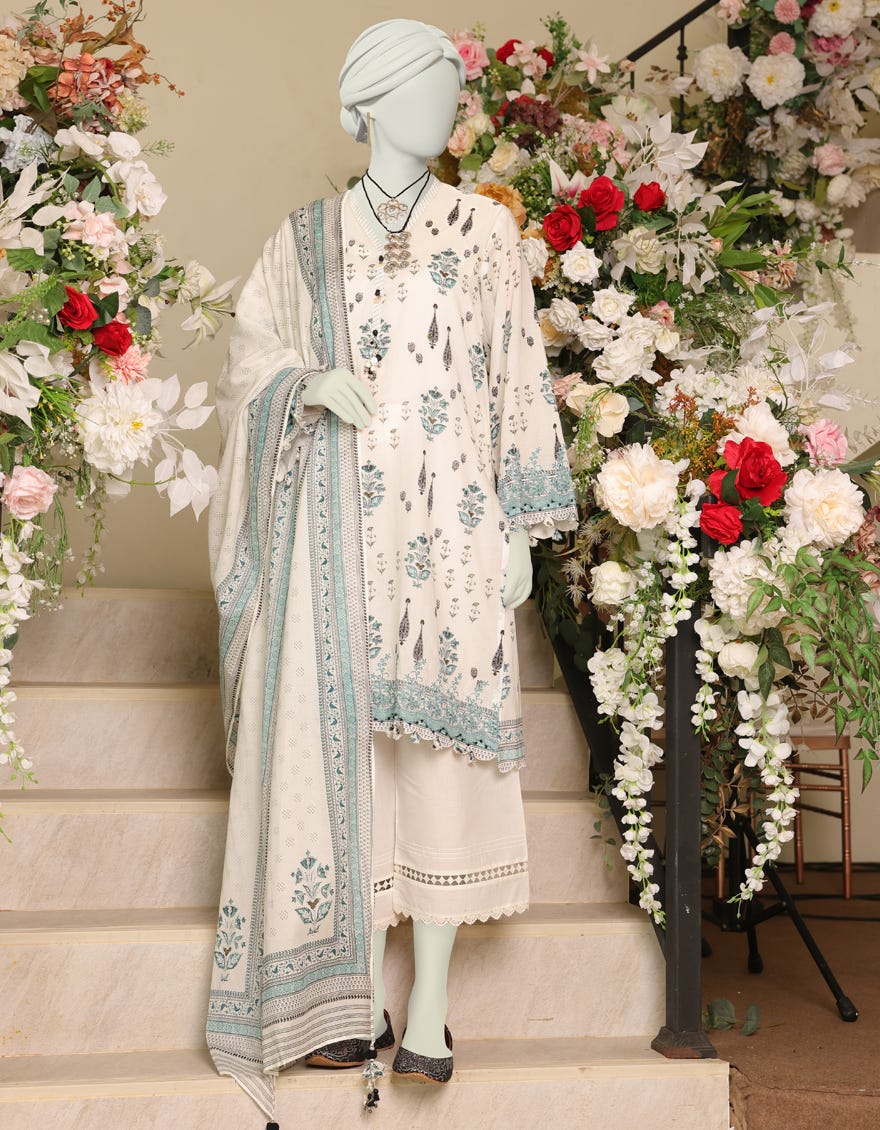 White Lawn Unstitched 2 Piece Dress | Jlawn-S-Jds-23-1022 Hydr
