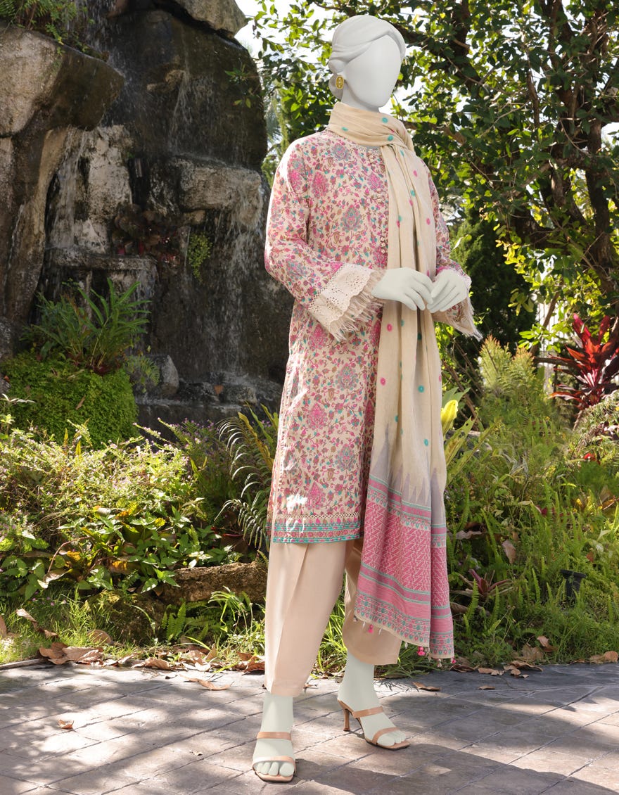 Beige Lawn Unstitched 2 Piece Dress | Jlawn-S-Jds-23-1039 Gulzar