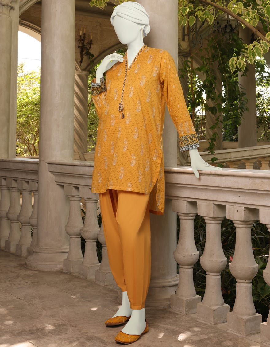 Mustard Lawn Unstitched 2 Piece Dress | Jlawn-S-Jst-23-1622