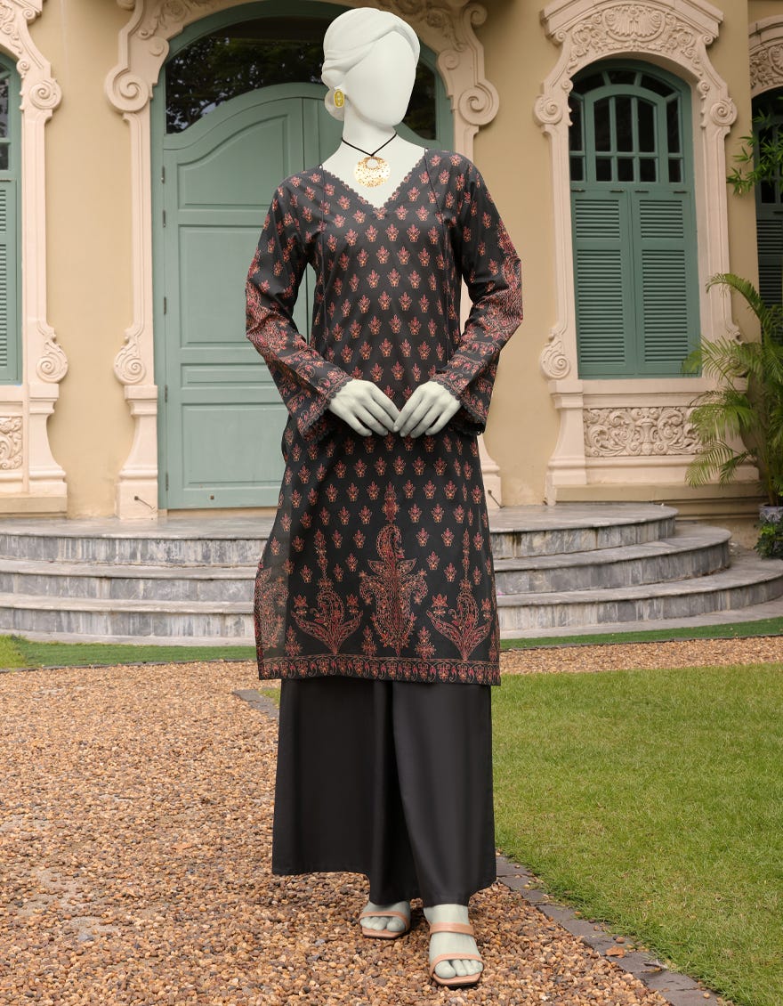 Black Lawn Unstitched 2 Piece Dress | Jlawn-S-Jst-23-1625