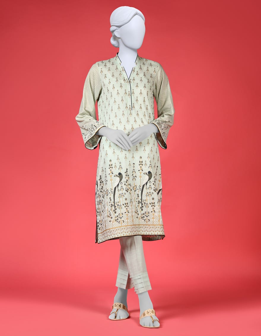 Mint Green Lawn 2 Piece Stitched Dress | Ccw-2Ps-St-S-23-1655