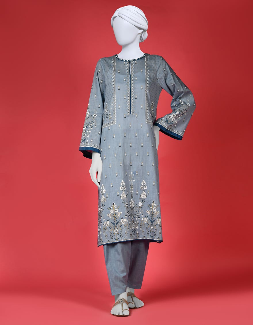 Sky Blue Lawn 2 Piece Stitched Dress | Ccw-2Ps-St-S-23-1656