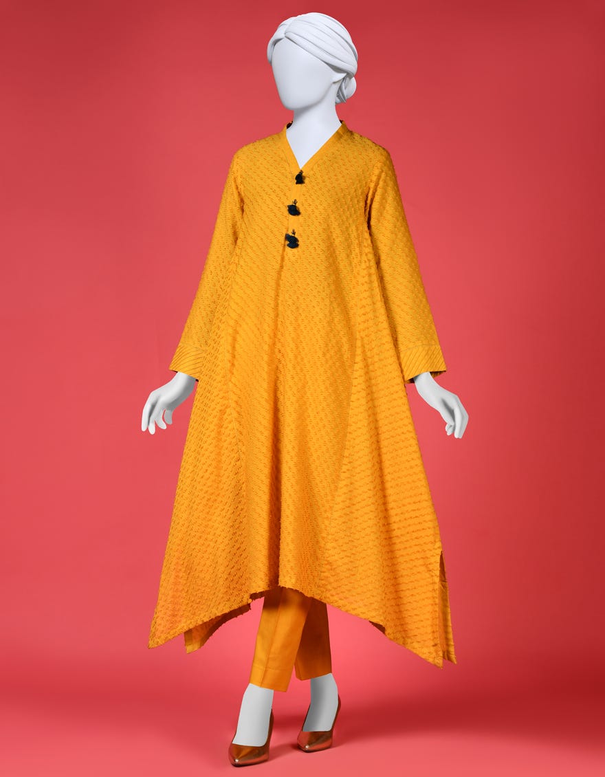 Yellow Lawn 2 Piece Stitched Dress | Ccw-2Ps-St-S-23-1659