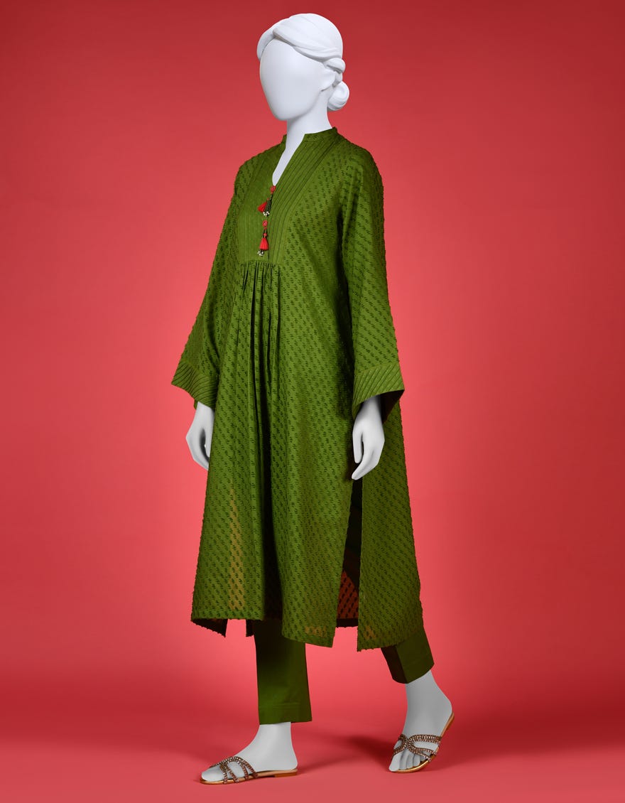 Green Lawn 2 Piece Stitched Dress | Ccw-2Ps-St-S-23-1660