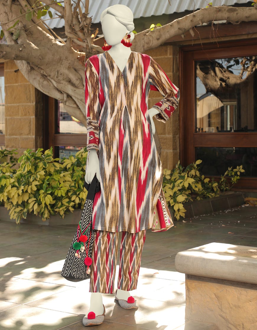 Maroon Lawn 2 Piece Stitched Dress | Jlawn-S-Jst-23-1667