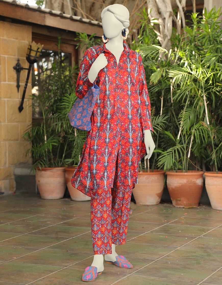 Multicolor Lawn 2 Piece Stitched Dress | Jlawn-S-Jst-23-1669