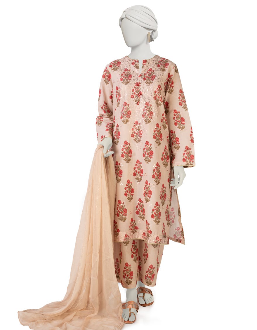 Fawn Lawn 3 Piece Stitched Dress | Jlawn-S-23-167