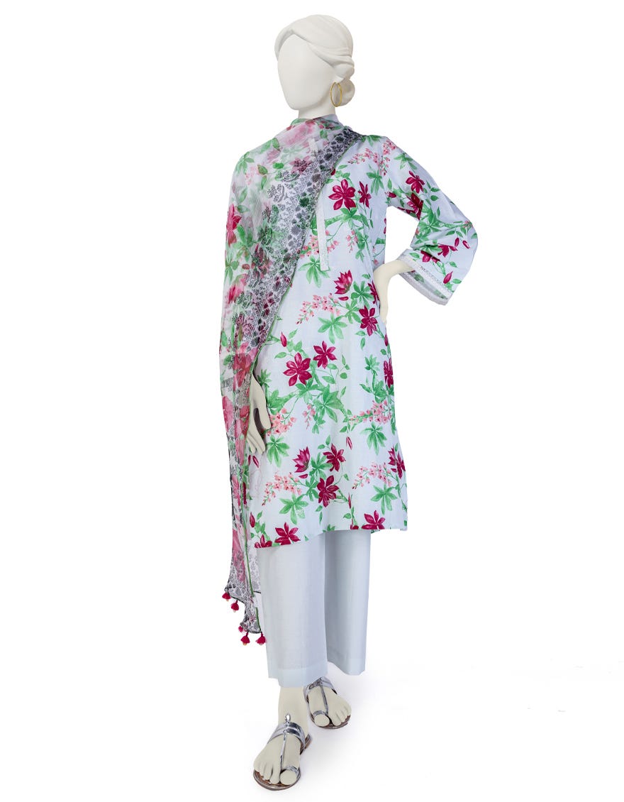 MULTICOLOR CAMBRIC 3PC STITCHED | JJPW-W-JW-23-1741