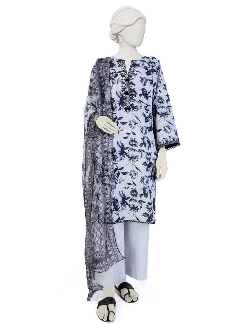 Multicolor Khaddar Unstitched 3 Piece Dress | Jjls-W-Jw-23-1746