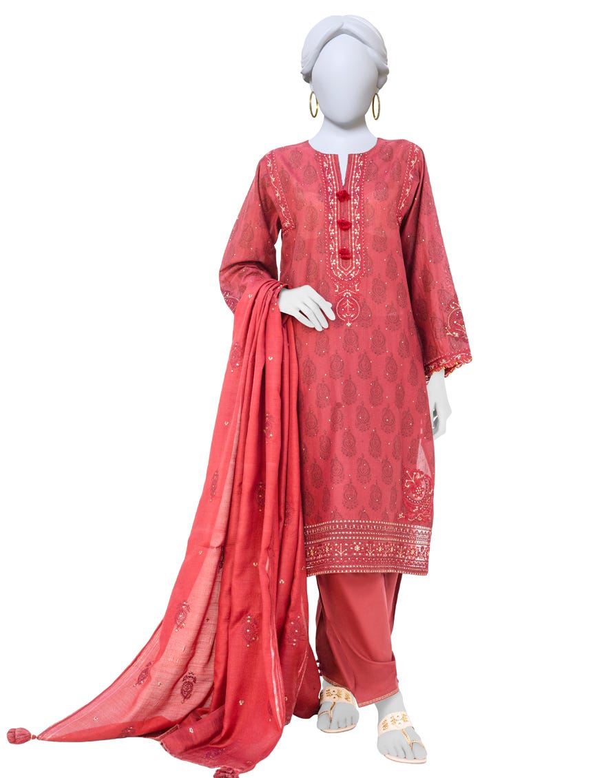 Maroon Lawn Unstitched 3 Piece Dress | Jlawn-S-23-176