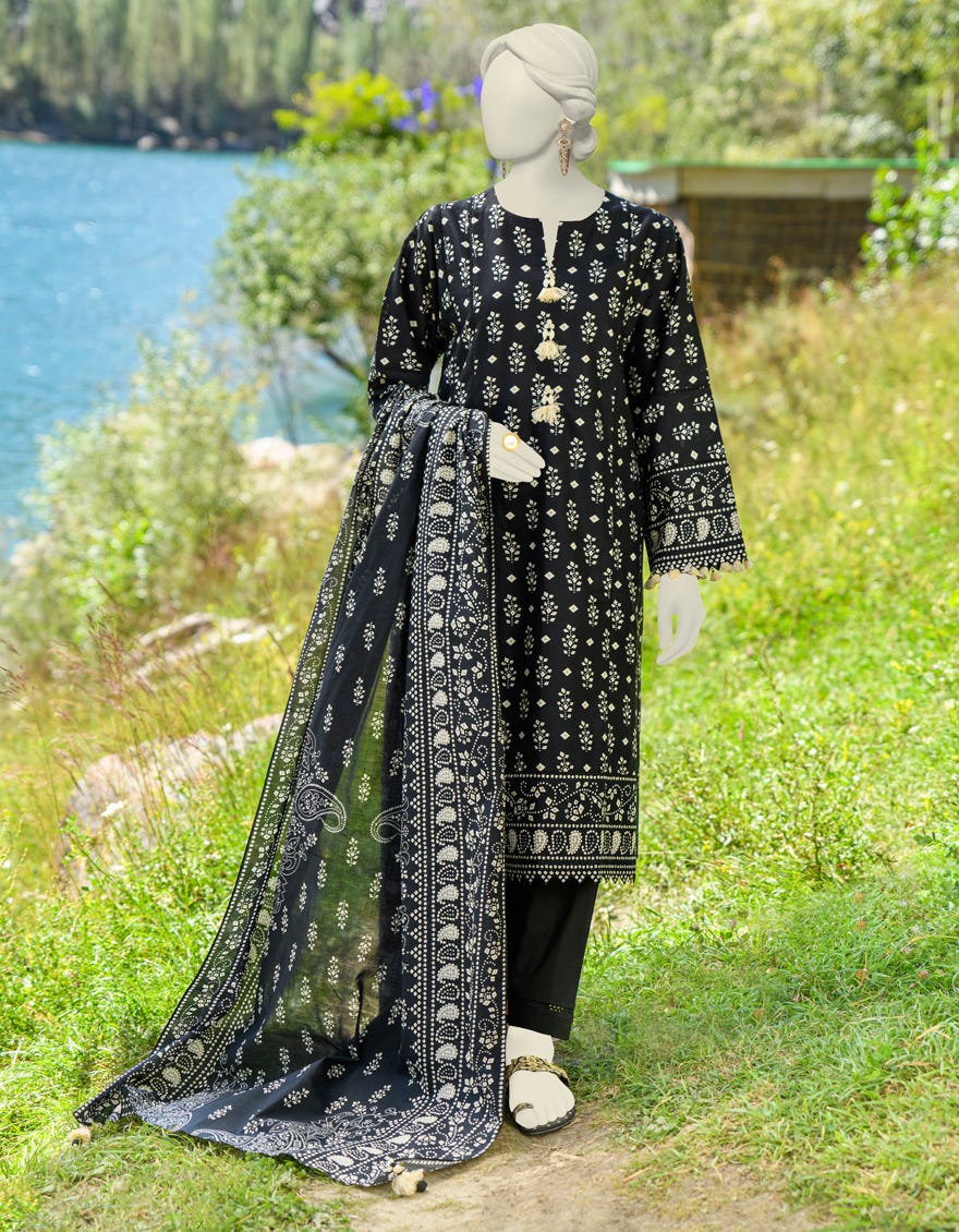 Multicolor Cambric Unstitched 3 Piece Dress | Jjls-W-Jwu-23-1773