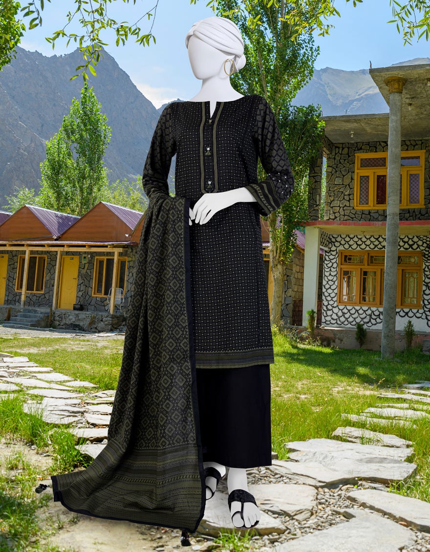 Multicolor Cambric Unstitched 3 Piece Dress | Jjls-W-Jwu-23-1782