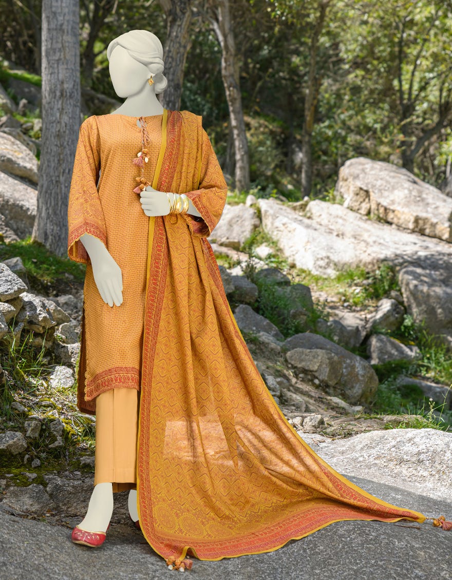 Multicolor Cambric Unstitched 3 Piece Dress | Jjls-W-Jwu-23-1783