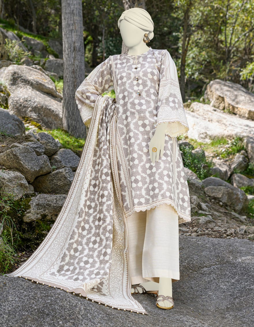 Multicolor Khaddar Unstitched 3 Piece Dress | Jjls-W-Jwu-23-1787