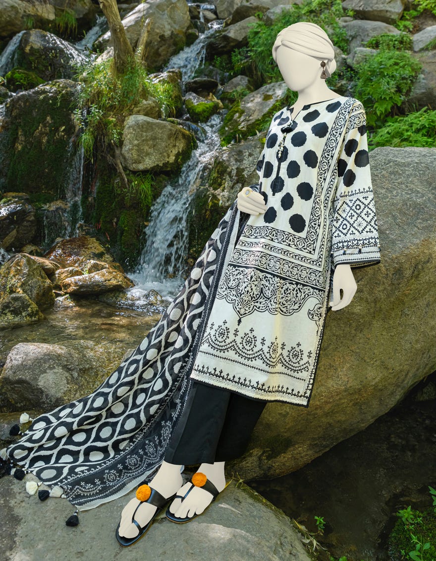 Multicolor Cambric Unstitched 3 Piece Dress | Jjls-W-Jwu-23-1797