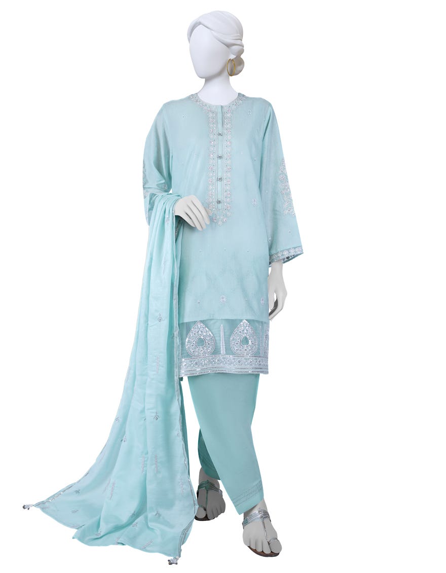 Sky Blue Lawn Unstitched 3 Piece Dress | Jlawn-S-23-182