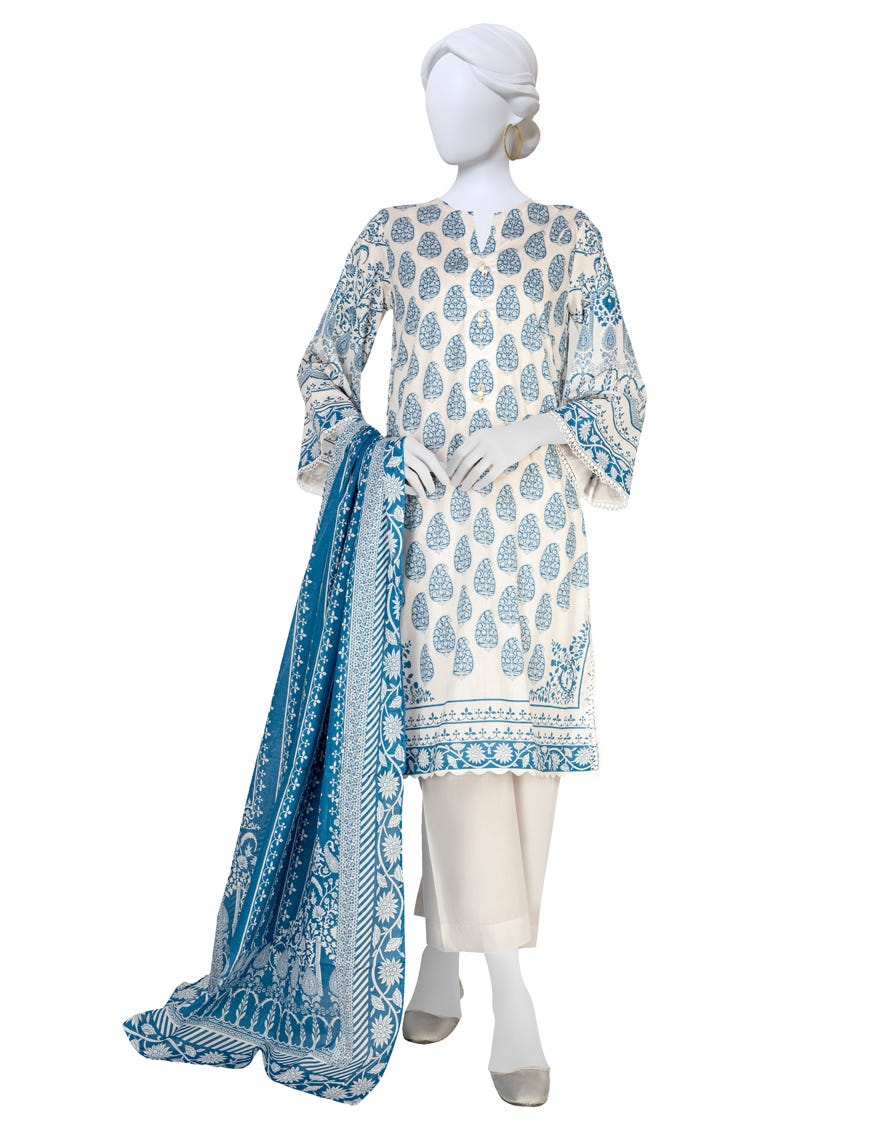 White Lawn Unstitched 3 Piece Dress | Jlawn-S-23-184