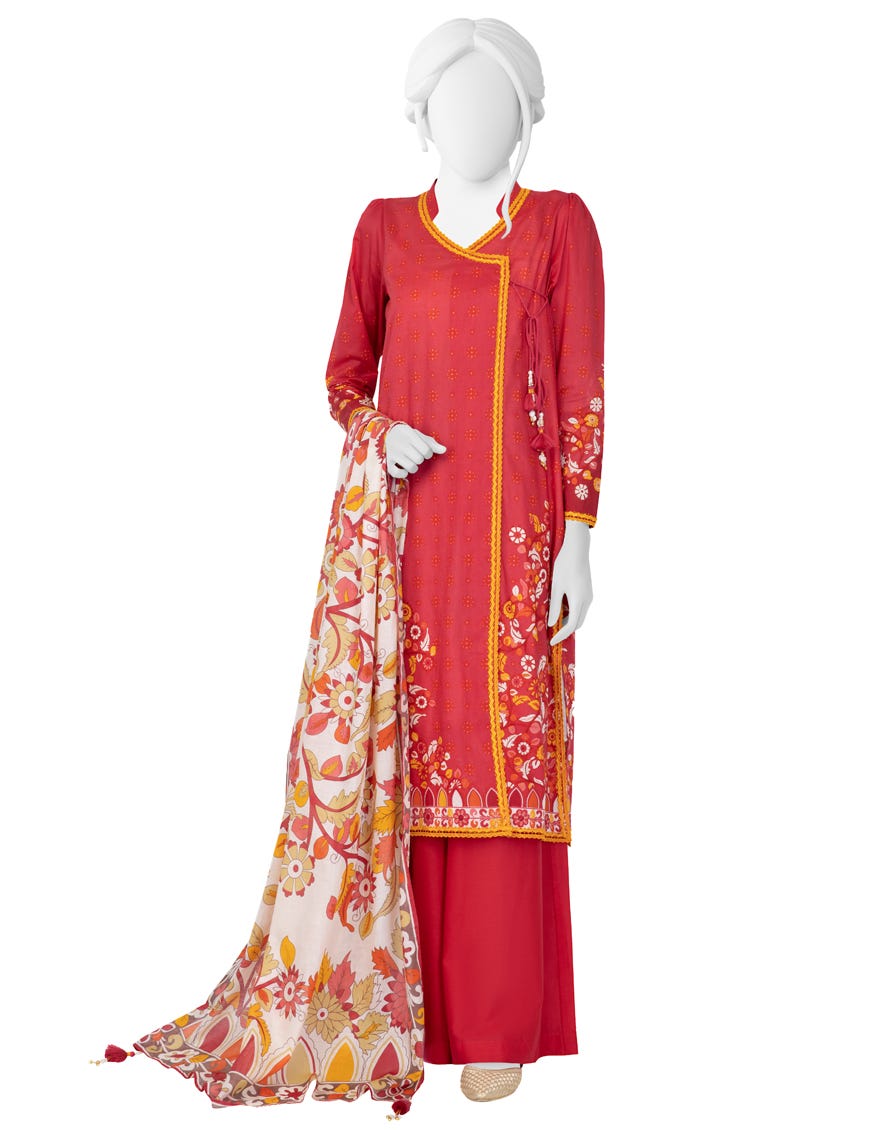 Red Lawn Unstitched 3 Piece Dress | Jlawn-S-23-186