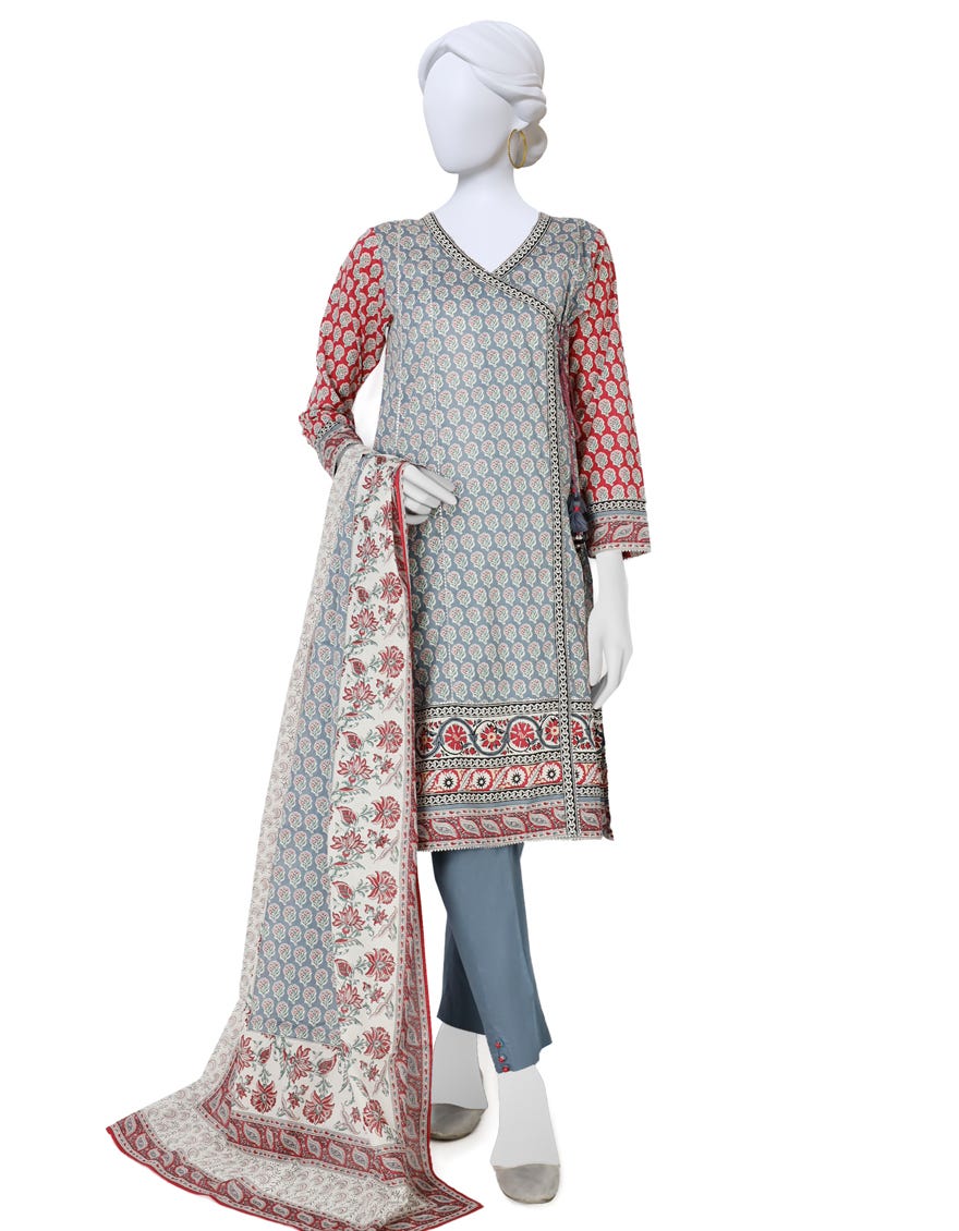 Blue Lawn 3 Piece Stitched Dress | Jlawn-S-23-187