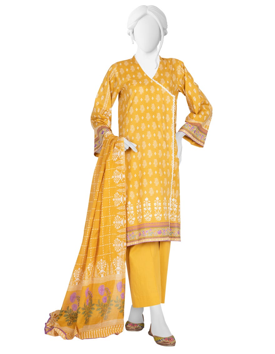 Mustard Lawn 3 Piece Stitched Dress | Jlawn-S-23-188