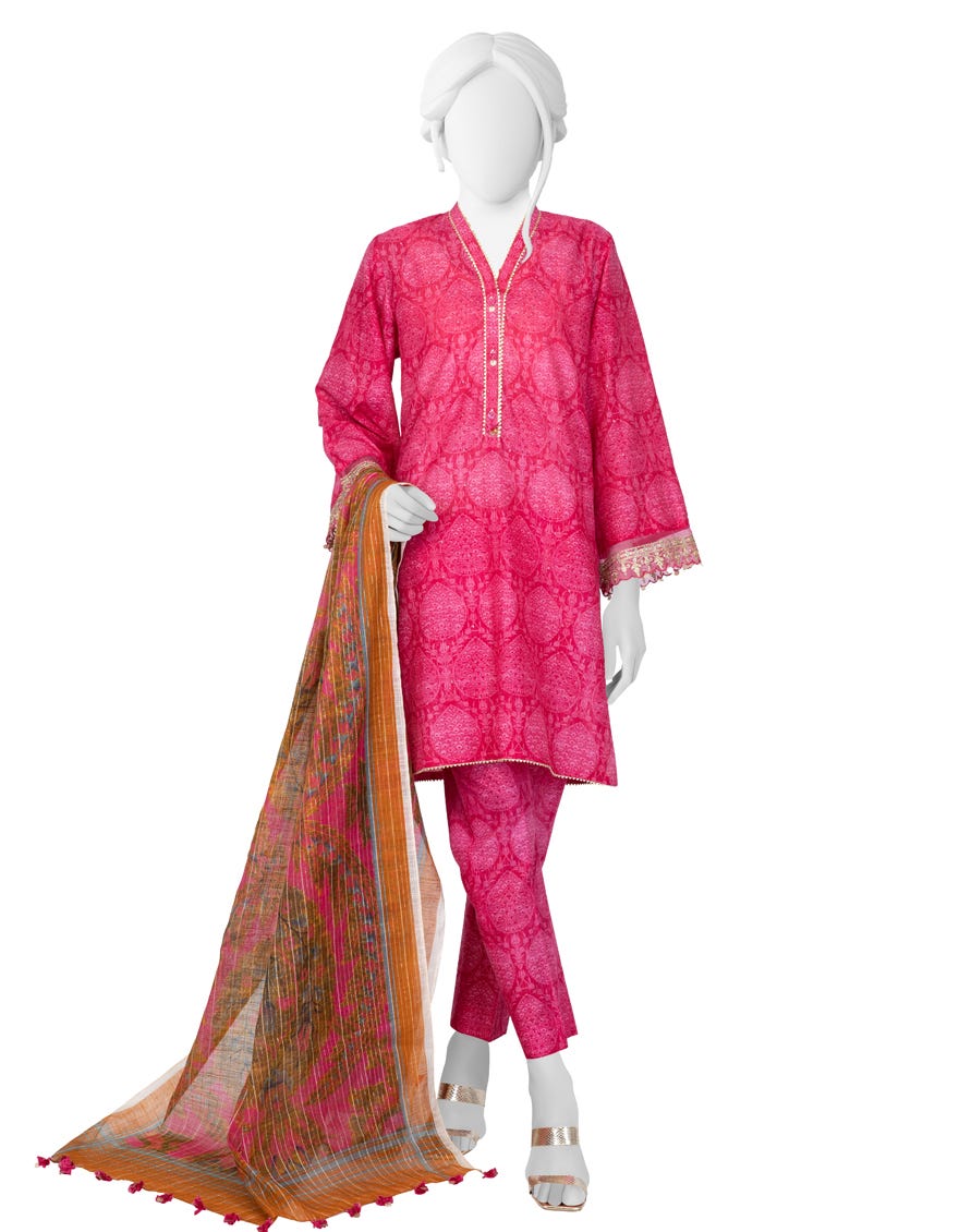 Pink Lawn Unstitched 3 Piece Dress | Jlawn-S-23-191