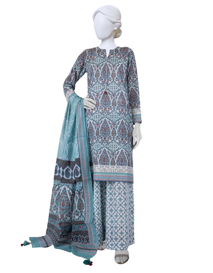 Blue Lawn Unstitched 3 Piece Dress | Jlawn-S-23-193