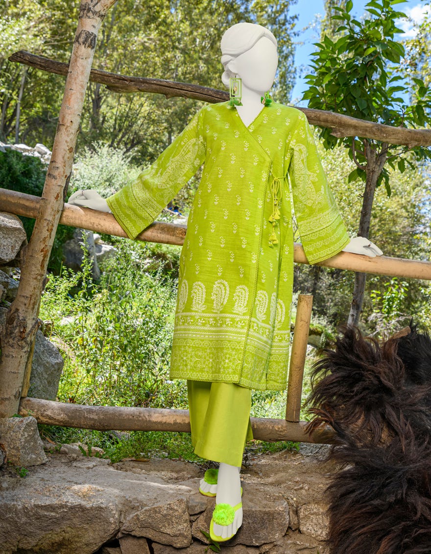 Green Khaddar Unstitched 2 Piece Dress | Jjls-W-Jw2-23-2032
