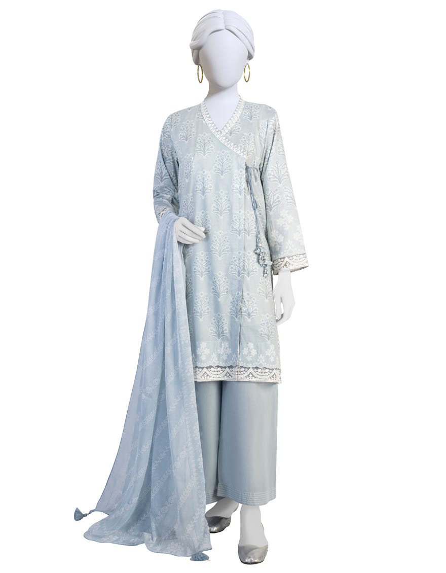 Blue Lawn 3 Piece Stitched Dress | Jlawn-S-23-206