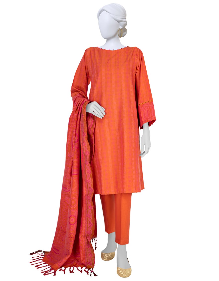Pink Jacquard Unstitched 3 Piece Dress | Jlawn-S-23-208