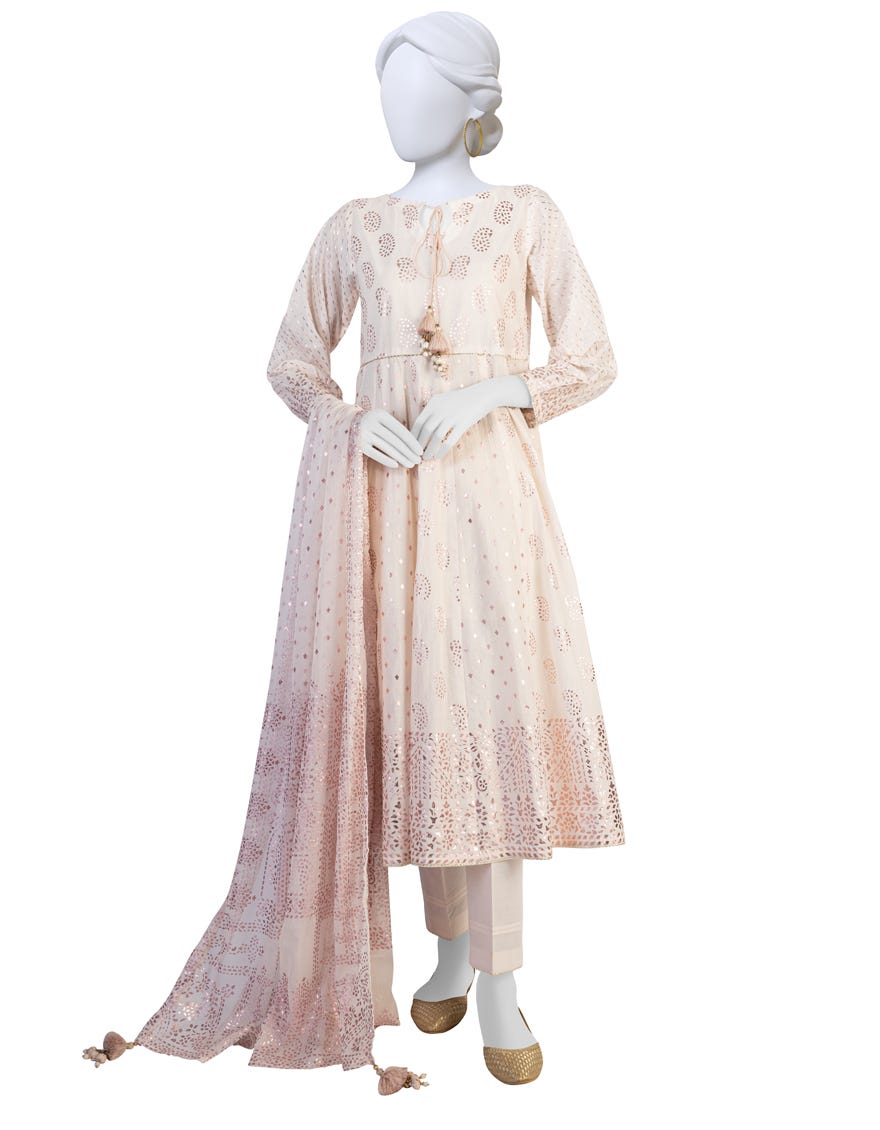 Pink Lawn 3 Piece Stitched Dress | Jlawn-S-23-211