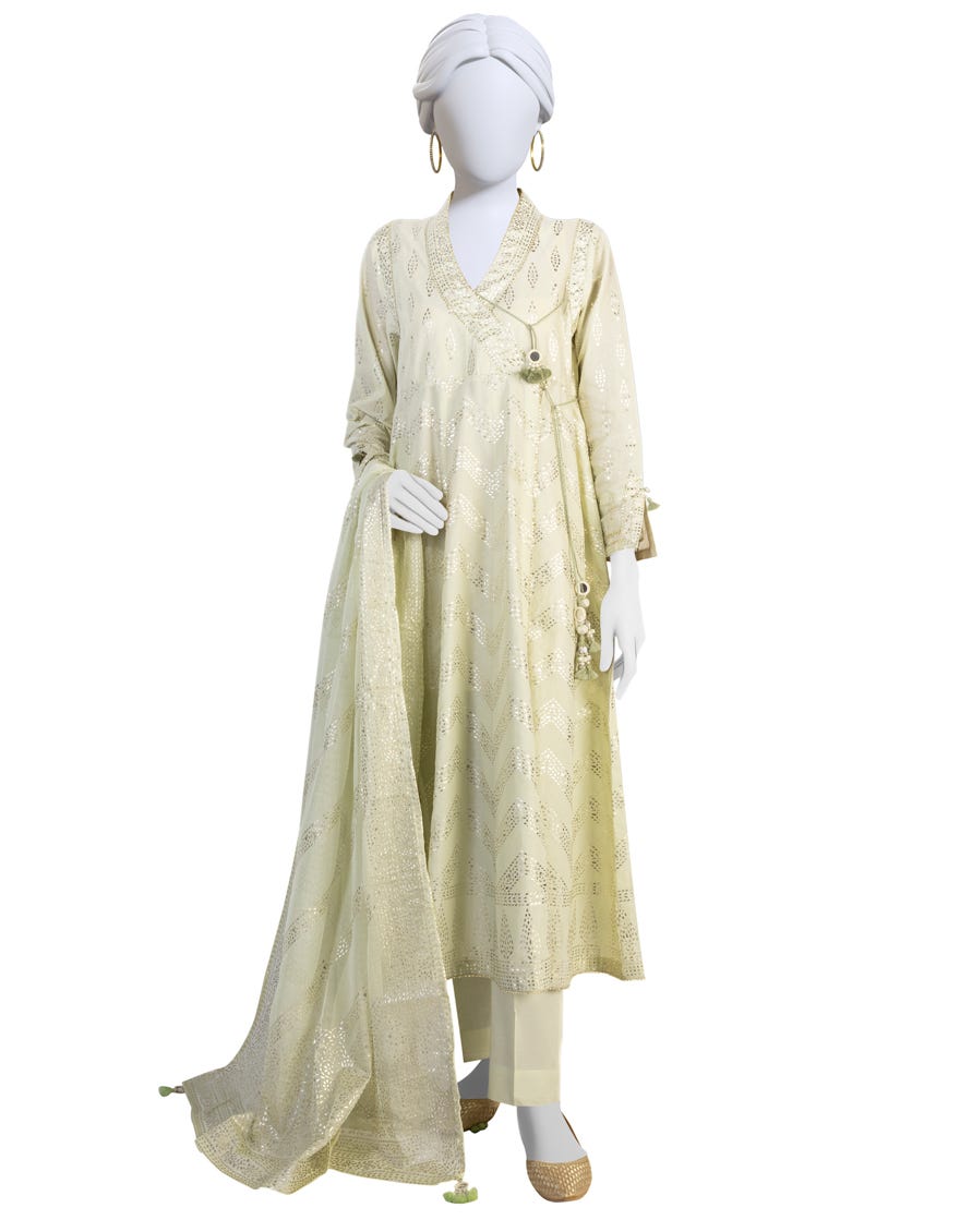 Mint Green Lawn 3 Piece Stitched Dress | Jlawn-S-23-213