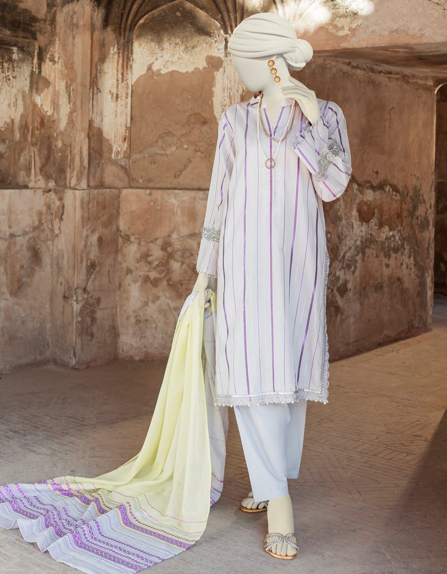 Purple Jacquard Unstitched 3 Piece Dress | Jlawn-S-23-224