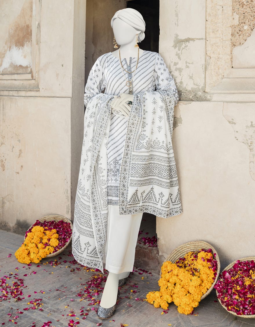 White Lawn Unstitched 3 Piece Dress | Jlawn-S-23-233