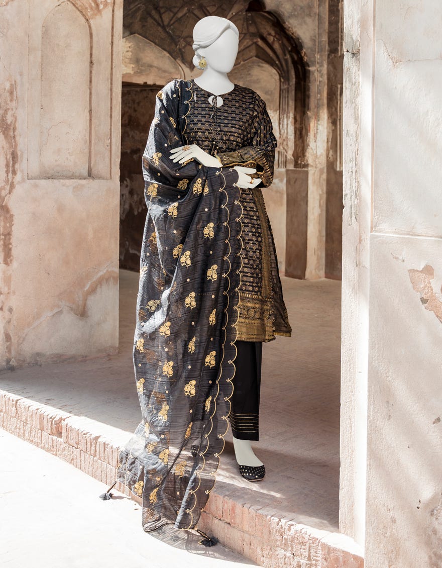 Black Lawn Unstitched 3 Piece Dress | Jlawn-S-23-237