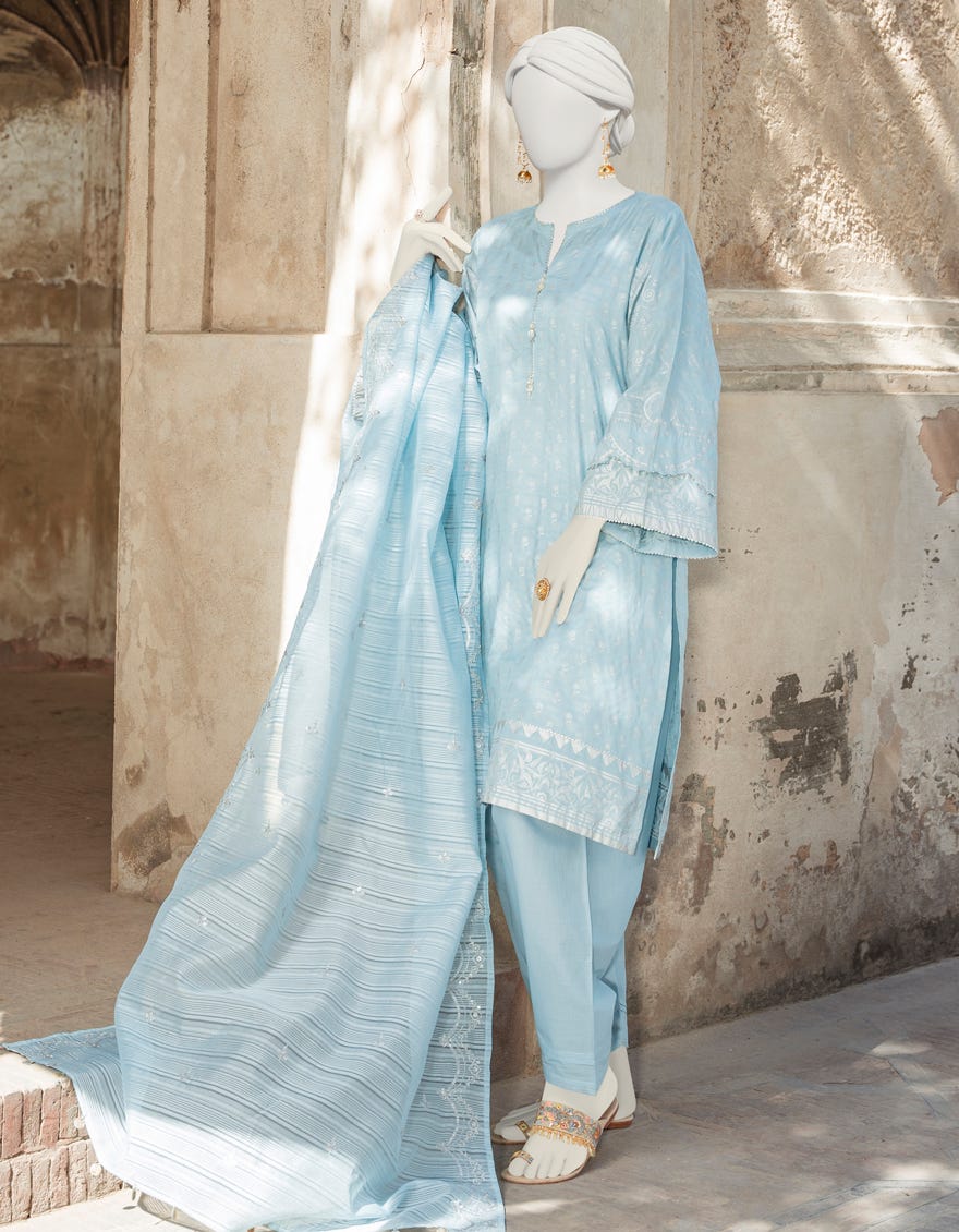 Light Blue Lawn Unstitched 3 Piece Dress | Jlawn-S-23-238