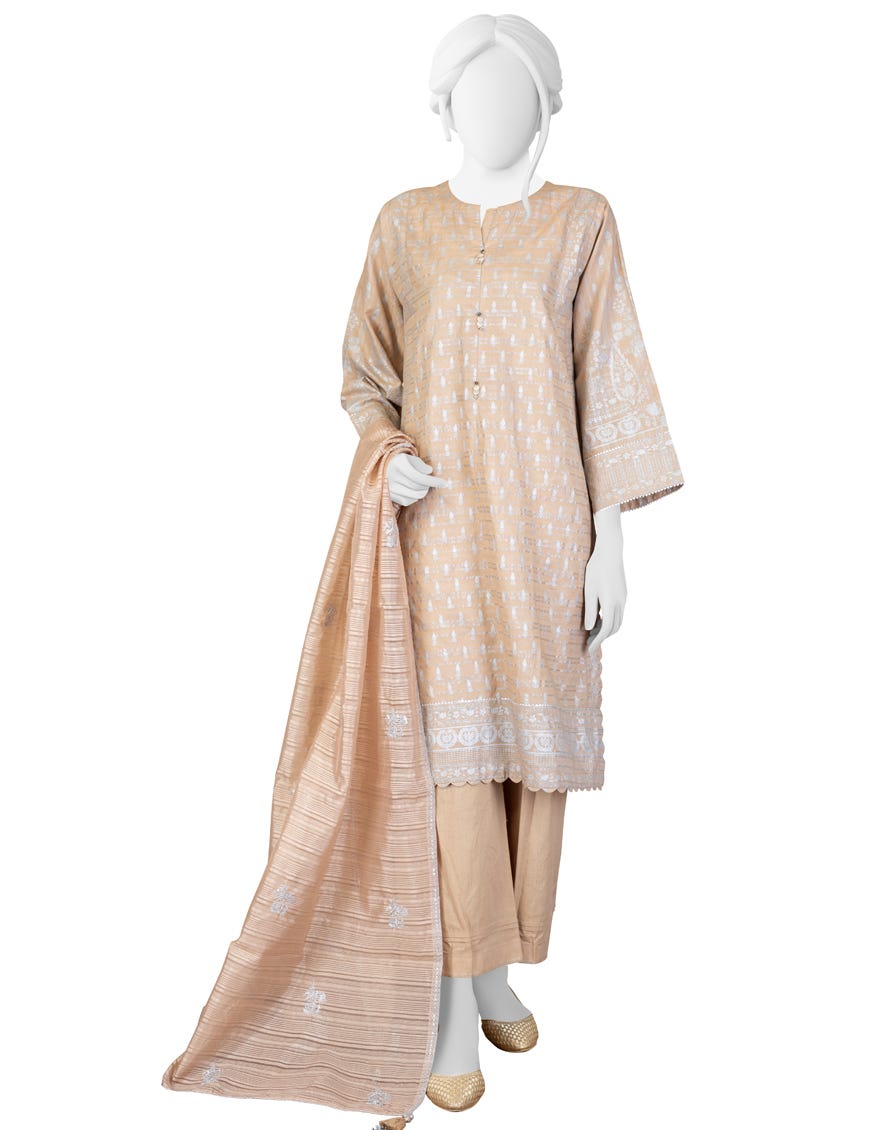 Beige Lawn 3 Piece Stitched Dress | Jlawn-S-23-240