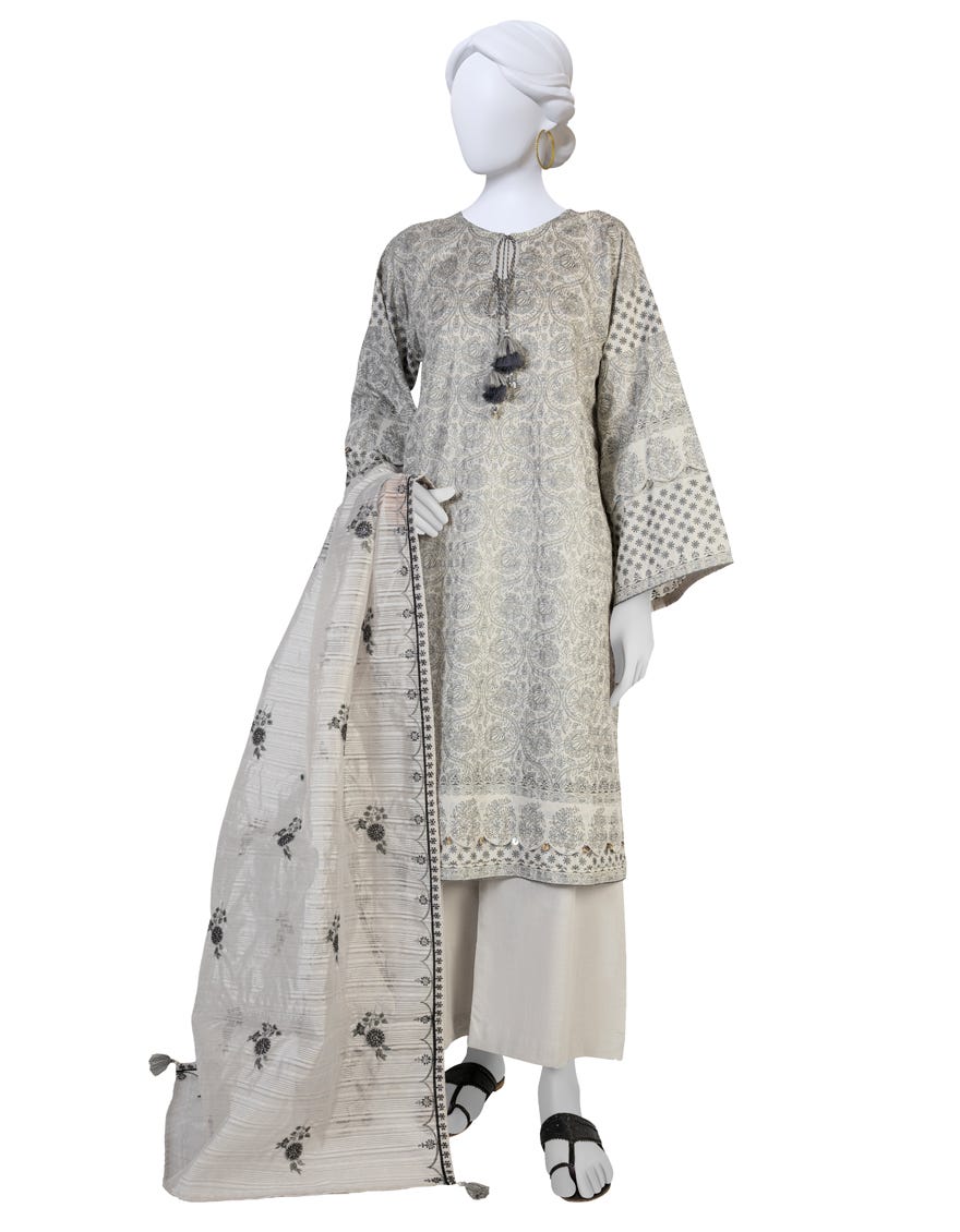 Grey Lawn 3 Piece Stitched Dress | Jlawn-S-23-242