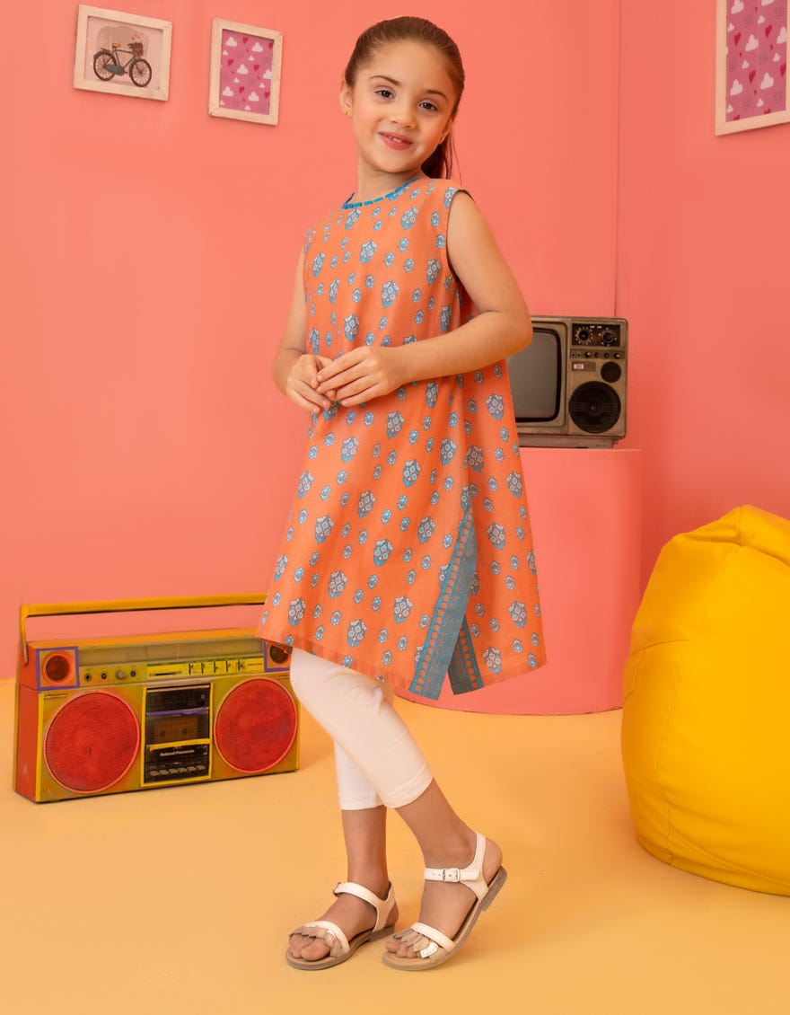 Rust-Blue Lawn Kurti | Jglk-S-23-2503