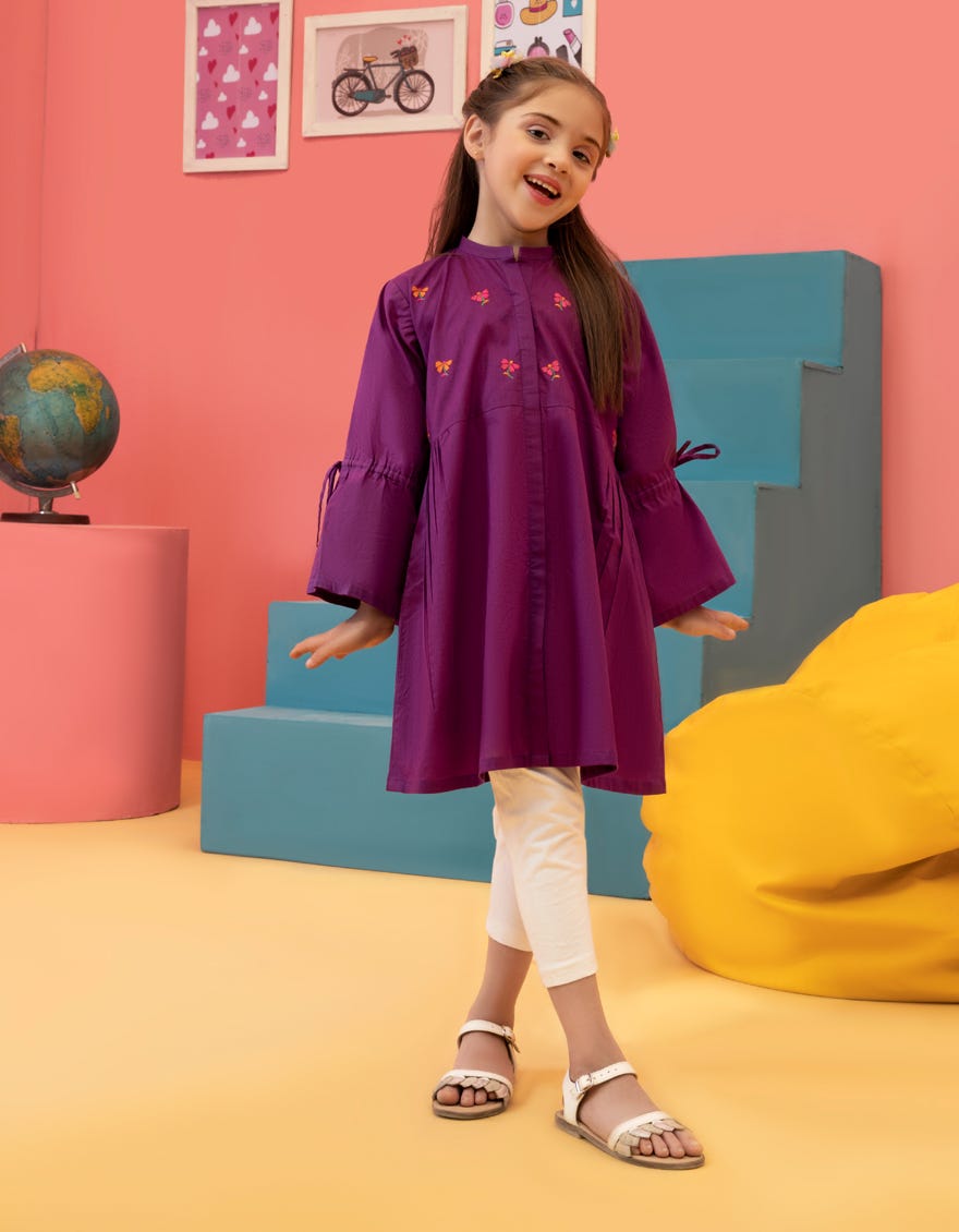 Purple Lawn Kurti | Jglk-S-23-2504