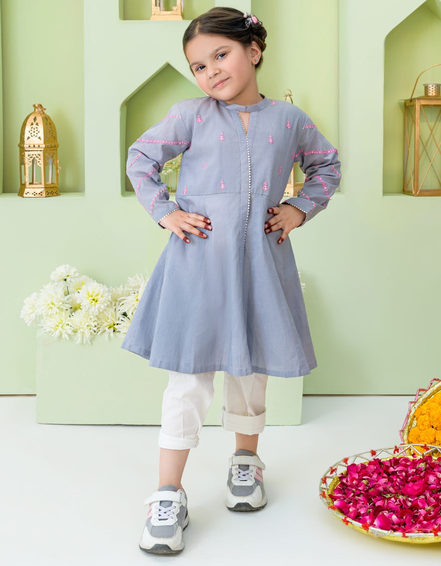 Grey Lawn Kurti | Jglk-S-23-2515