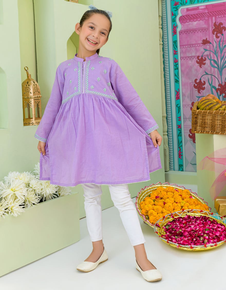 Purple Lawn Kurti | Jglk-S-23-2518