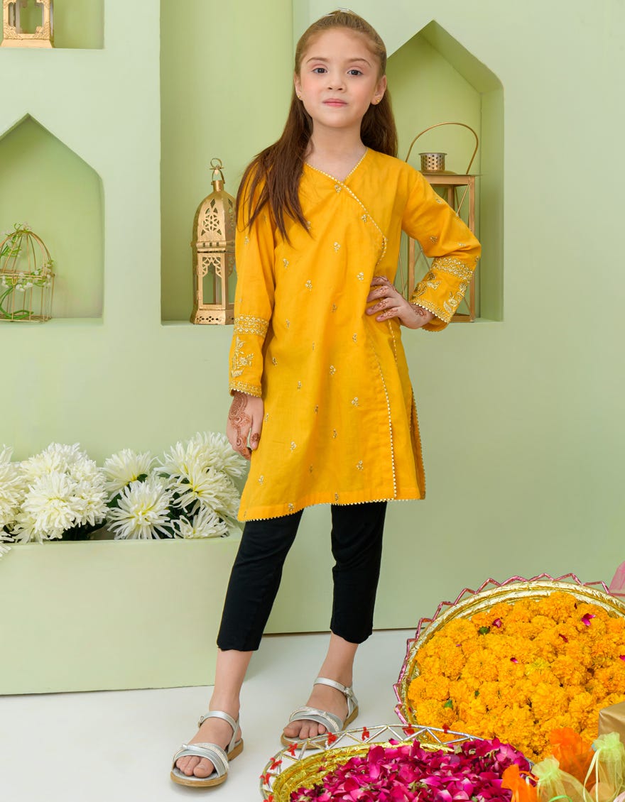Yellow Lawn Kurti | Jglk-S-23-2519