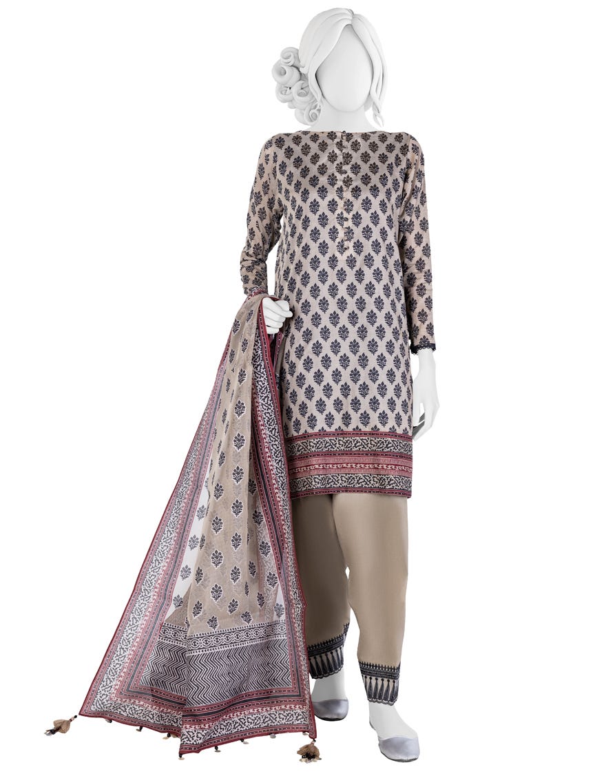 Multicolor Lawn Unstitched 3 Piece Dress | Jlawn-S-23-257