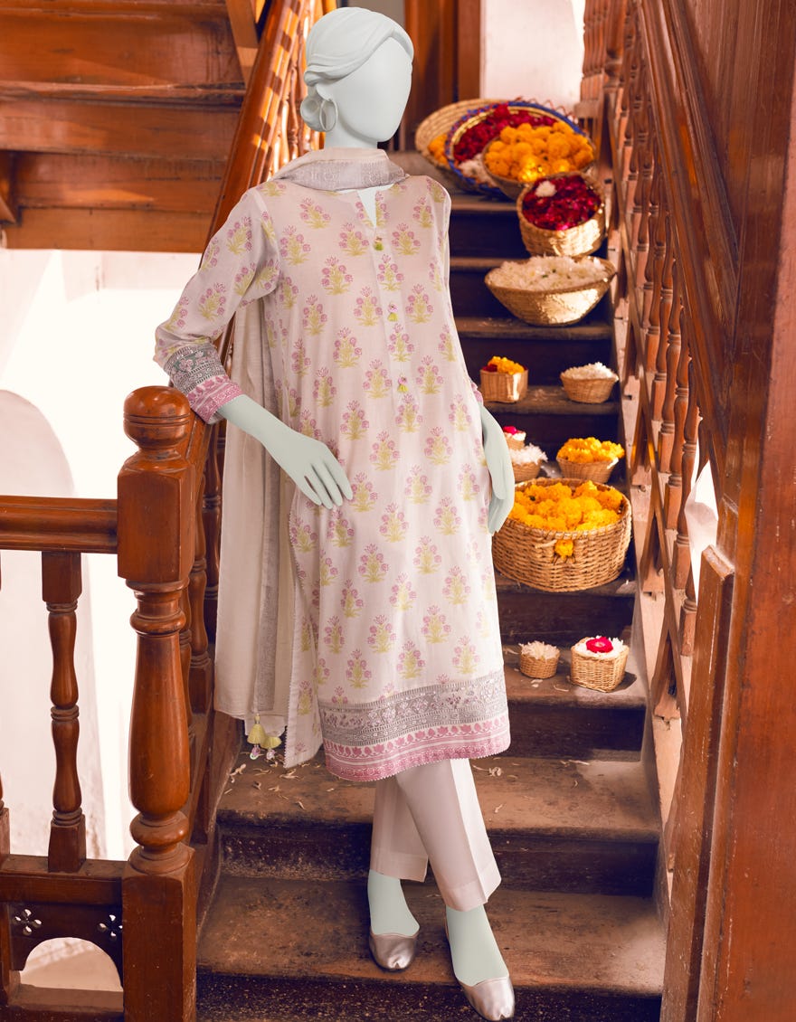 Off White Lawn Unstitched 3 Piece Dress | Jlawn-S-23-269