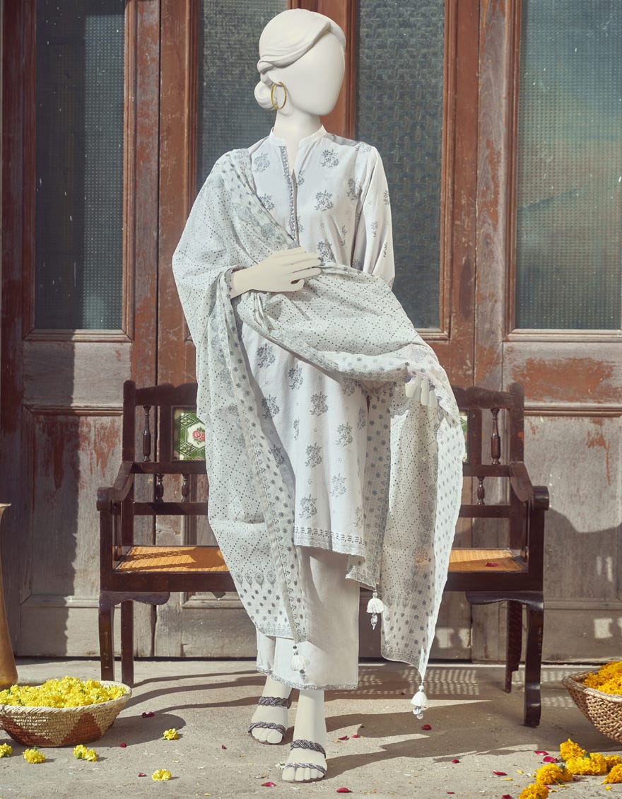 Off White Lawn Unstitched 3 Piece Dress | Jlawn-S-23-283