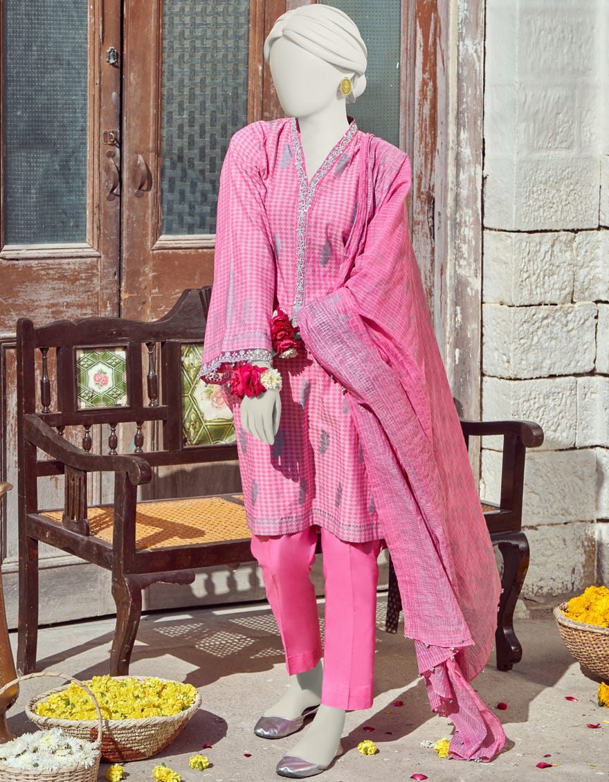 Pink Lawn Unstitched 3 Piece Dress | Jlawn-S-23-288