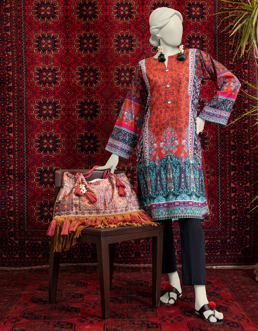 Red Cambric Women's Kurti | Jjlk-W-Jws-23-3020