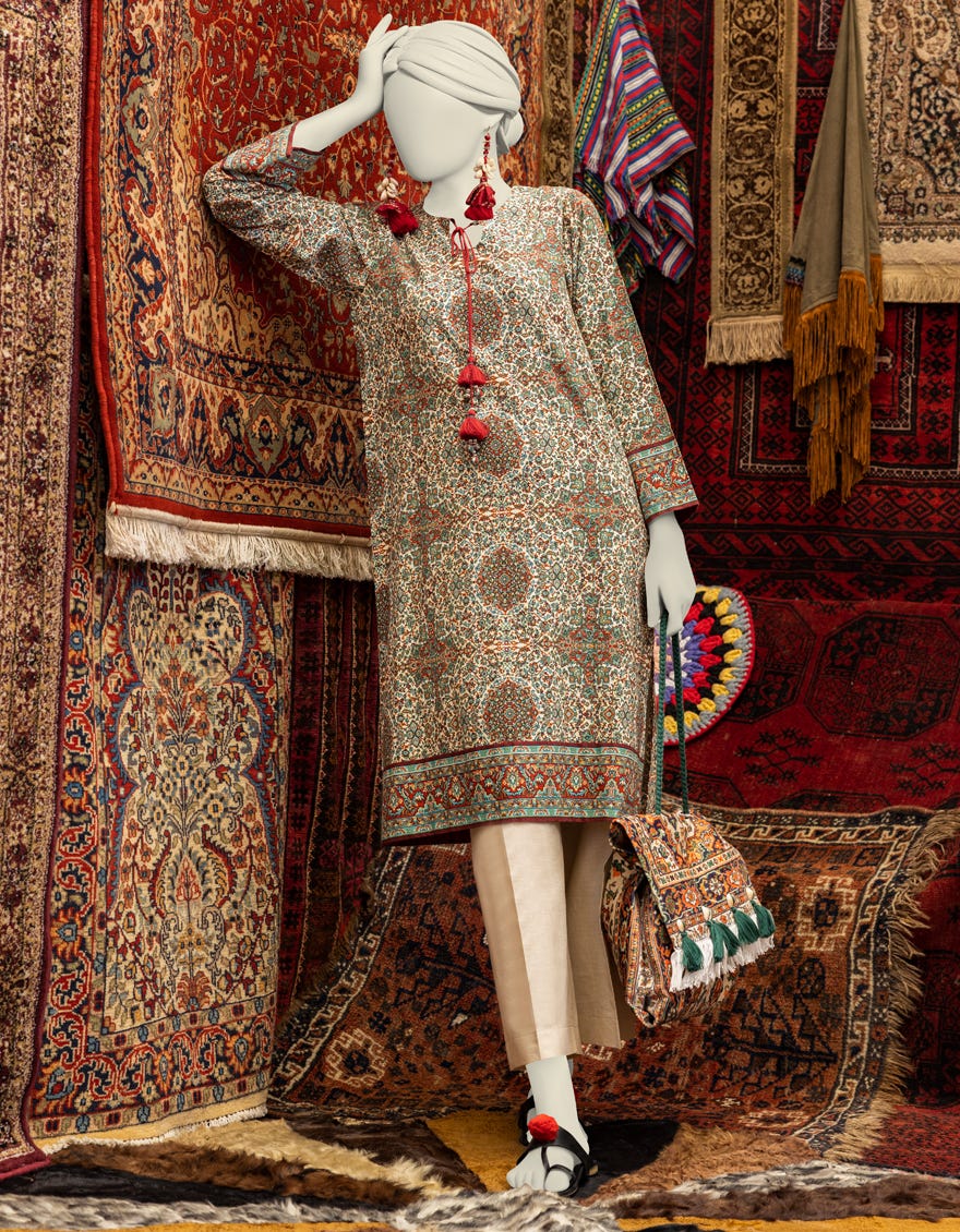 Khaki Khaddar Women's Kurti | Jjlk-W-Jws-23-3029
